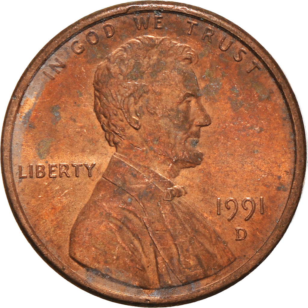 Moneda, Estados Unidos, Cent, 1991