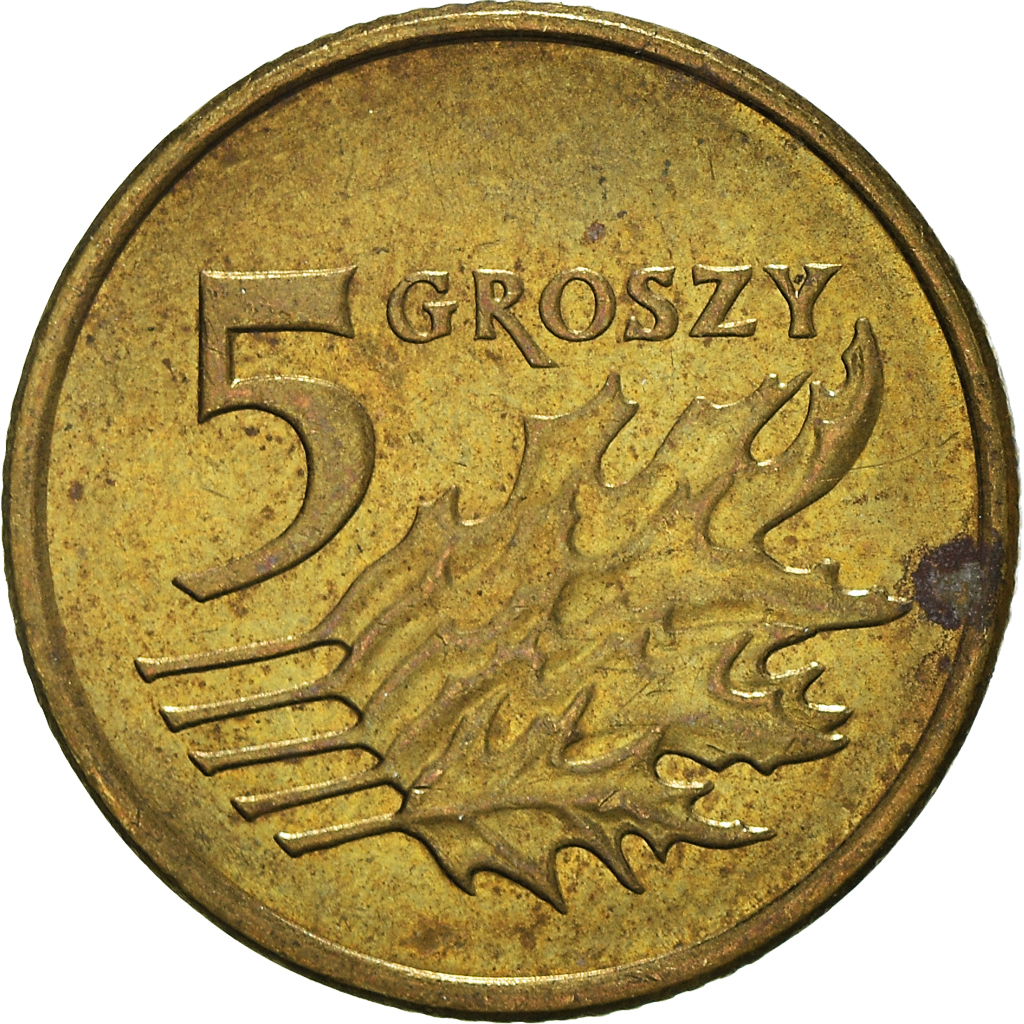 Moneda, Polonia, 5 Groszy, 2006