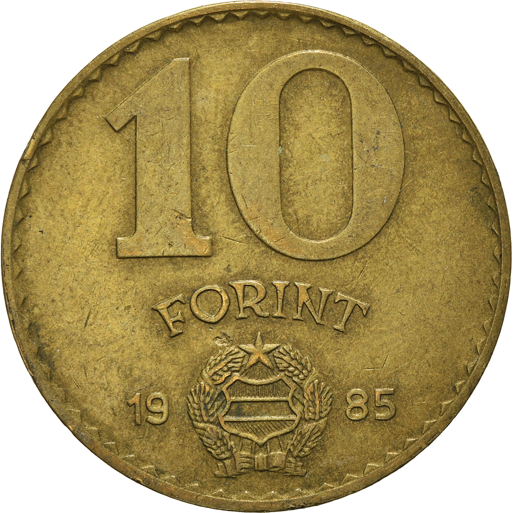 Moneda, Hungría, 10 Forint, 1985