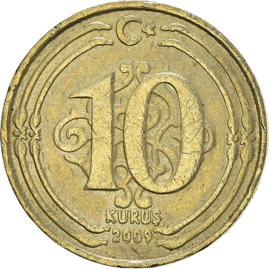 Moneda, Turquía, 10 Kurus, 2009