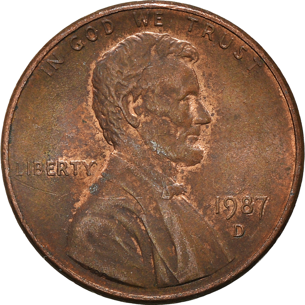Moneda, Estados Unidos, Cent, 1987