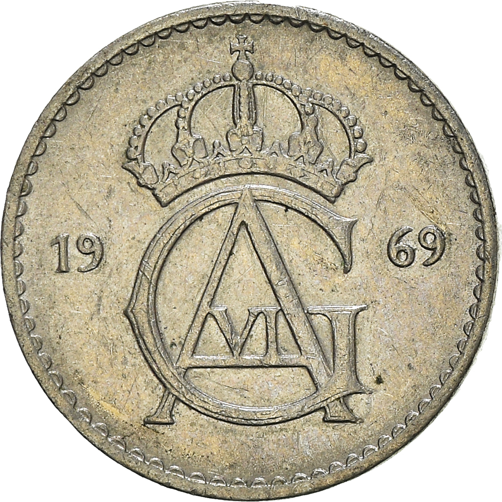 Moneda, Suecia, 10 Öre, 1969