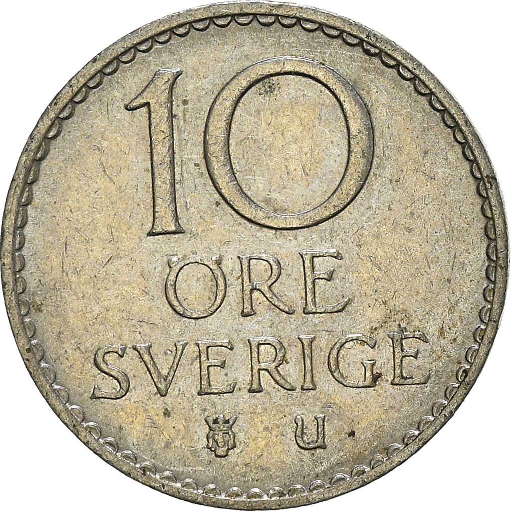 Moneda, Suecia, 10 Öre, 1969