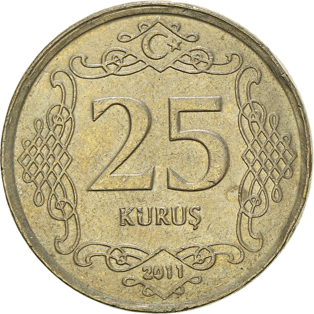 Moneda, Turquía, 25 Kurus, 2011