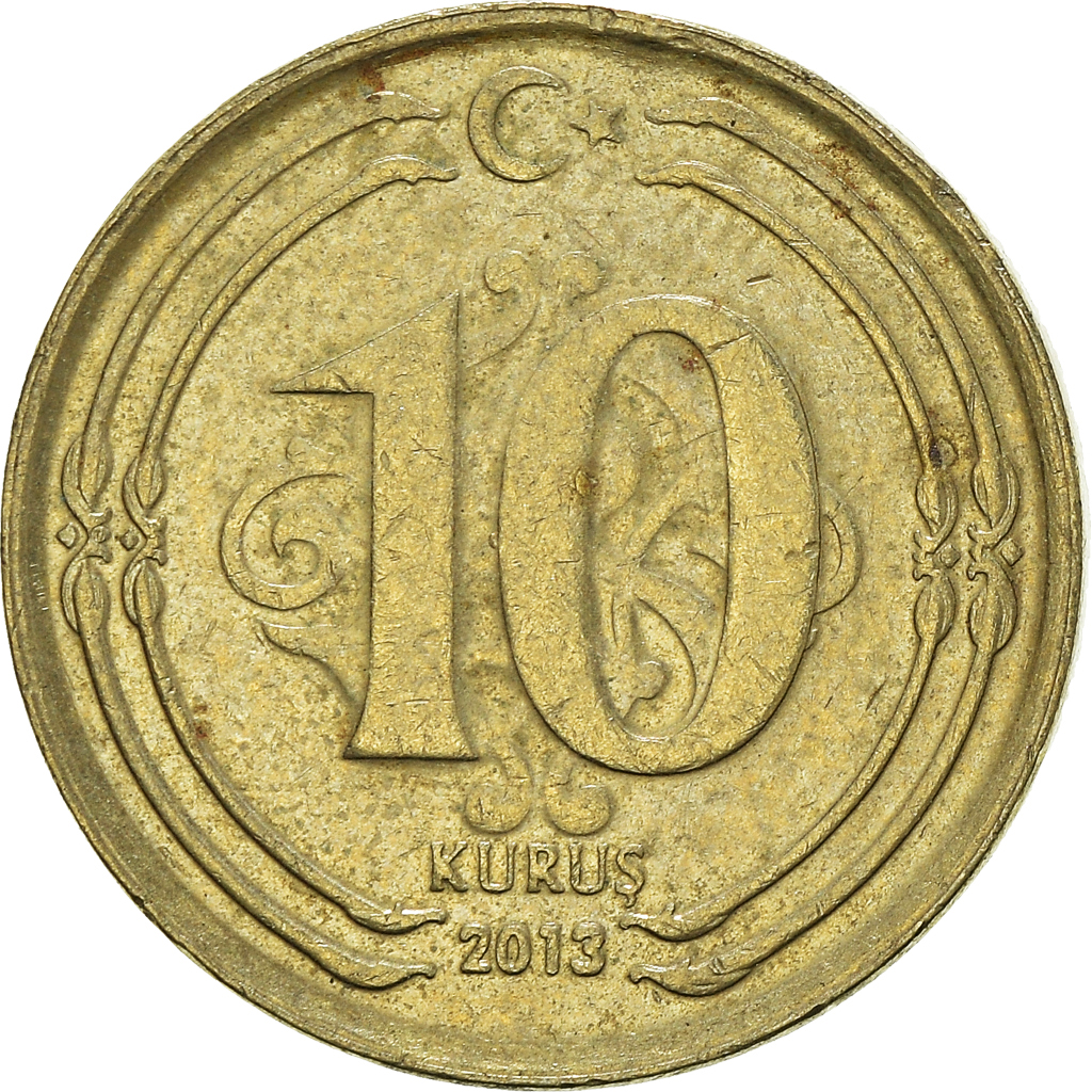 Moneda, Turquía, 10 Kurus, 2013