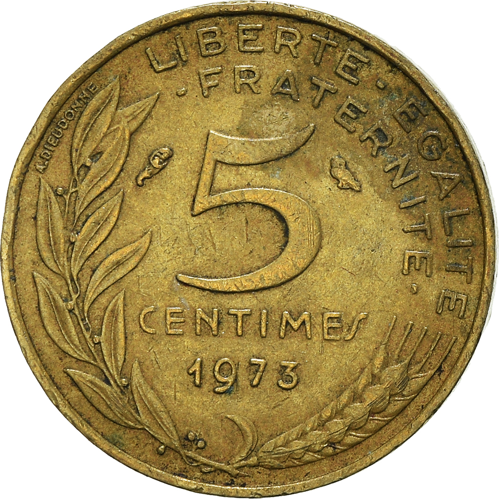 Moneda, Francia, 5 Centimes, 1973
