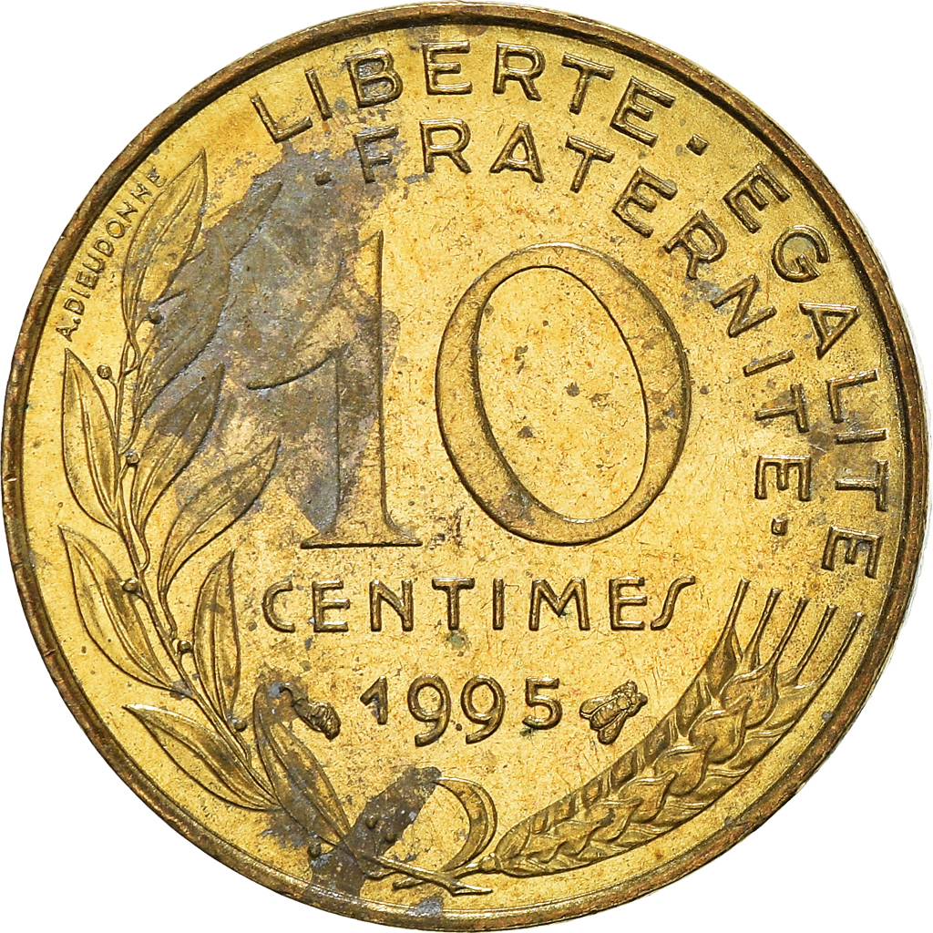 Moneda, Francia, 10 Centimes, 1995