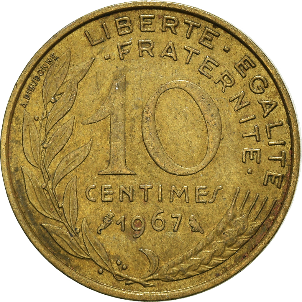 Moneda, Francia, 10 Centimes, 1967