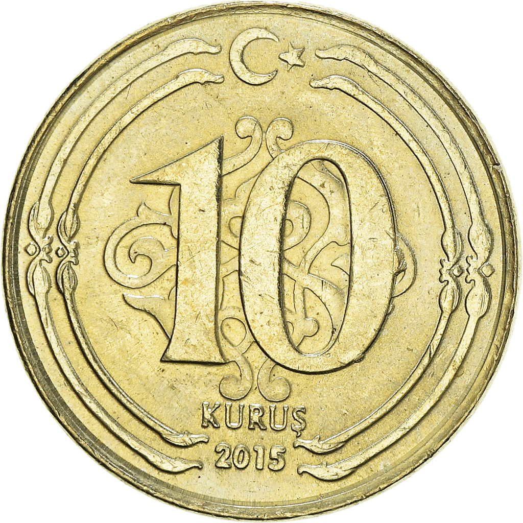 Moneda, Turquía, 10 Kurus, 2015