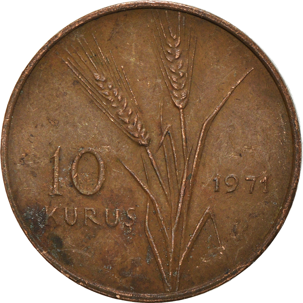 Moneda, Turquía, 10 Kurus, 1971