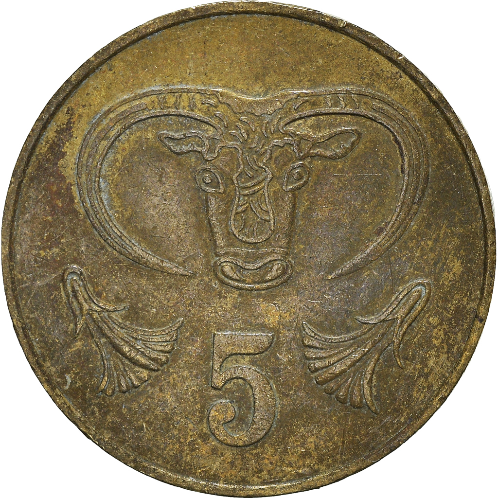 Moneda, Chipre, 5 Cents, 1983