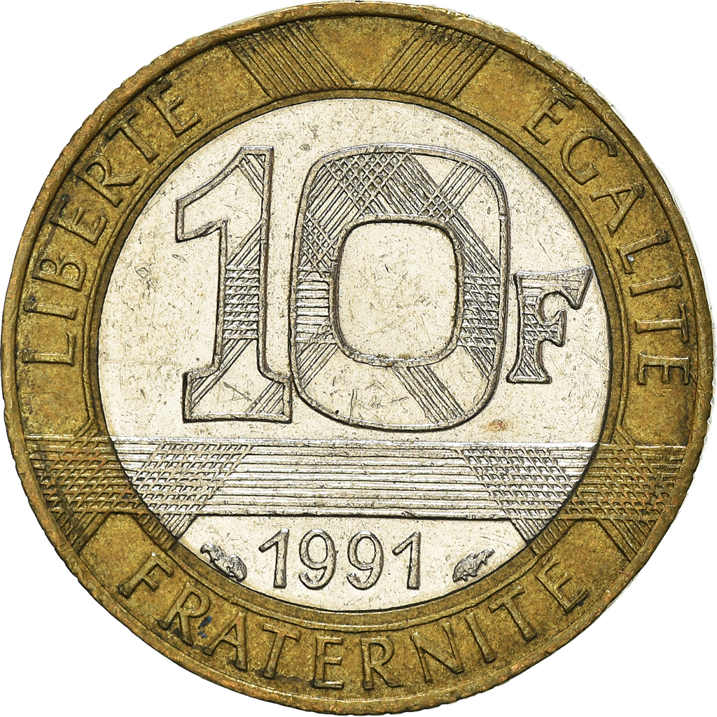 Moneda, Francia, 10 Francs, 1991