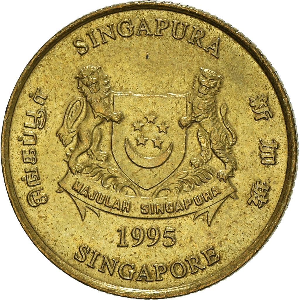 Moneda, Singapur, 5 Cents, 1995