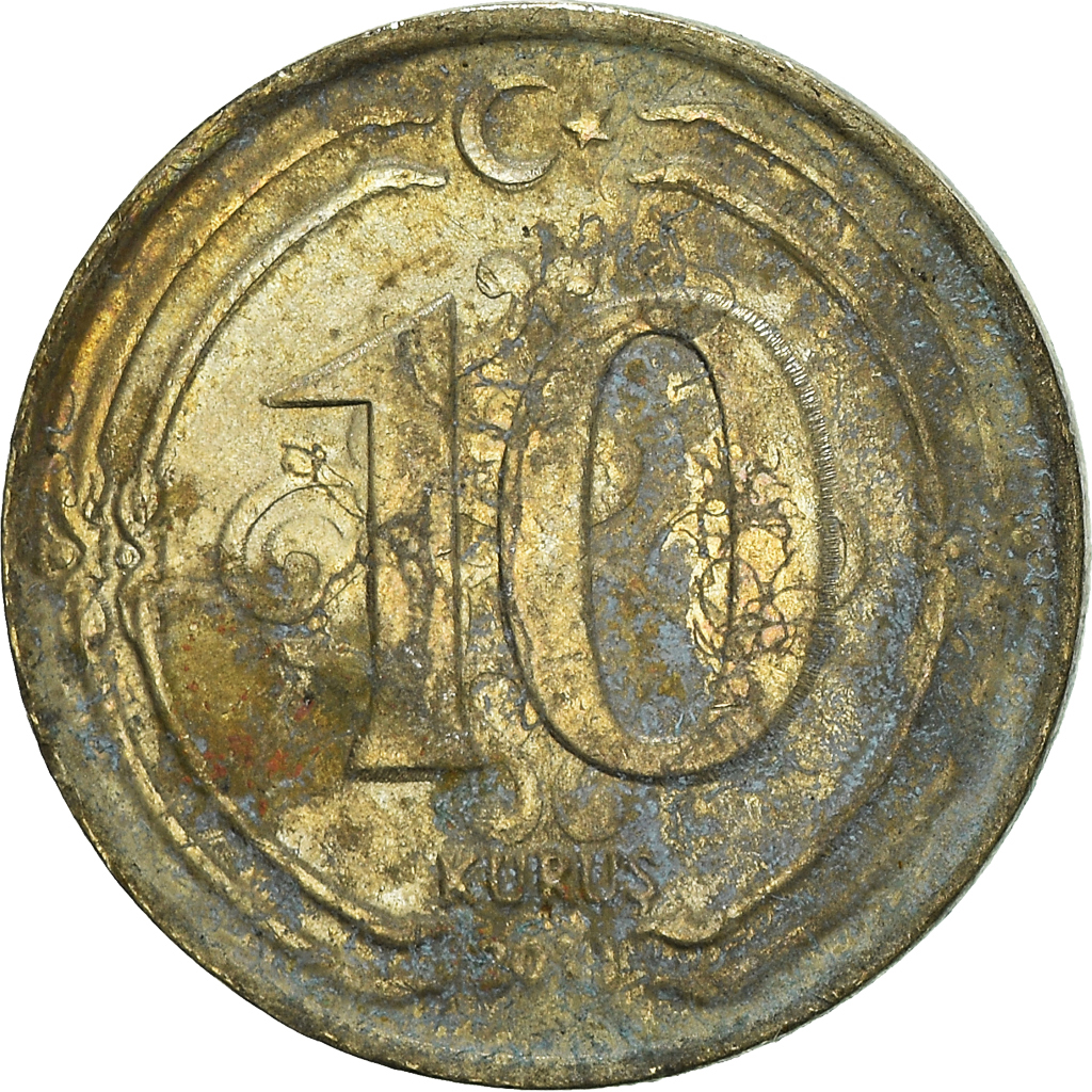 Coin, Turkey, 10 Kurus, Undated
