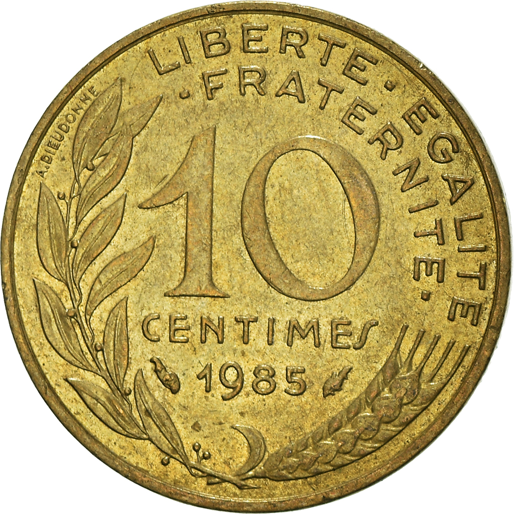 Moneda, Francia, 10 Centimes, 1985