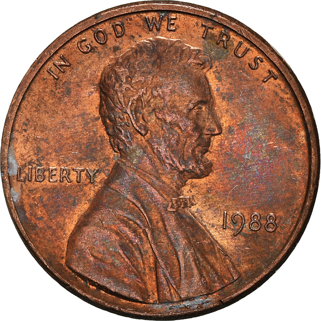 Moneda, Estados Unidos, Cent, 1988