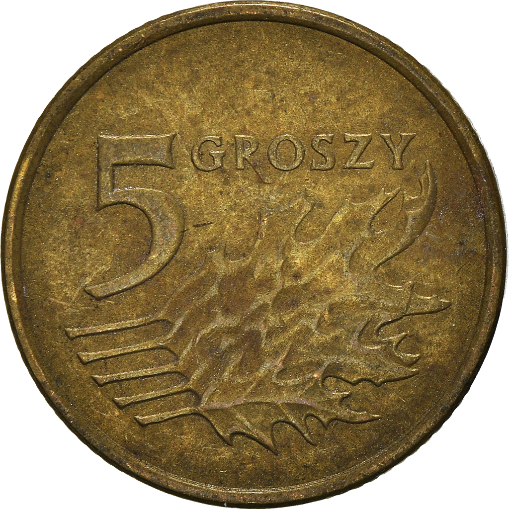 Moneda, Polonia, 5 Groszy, 2006