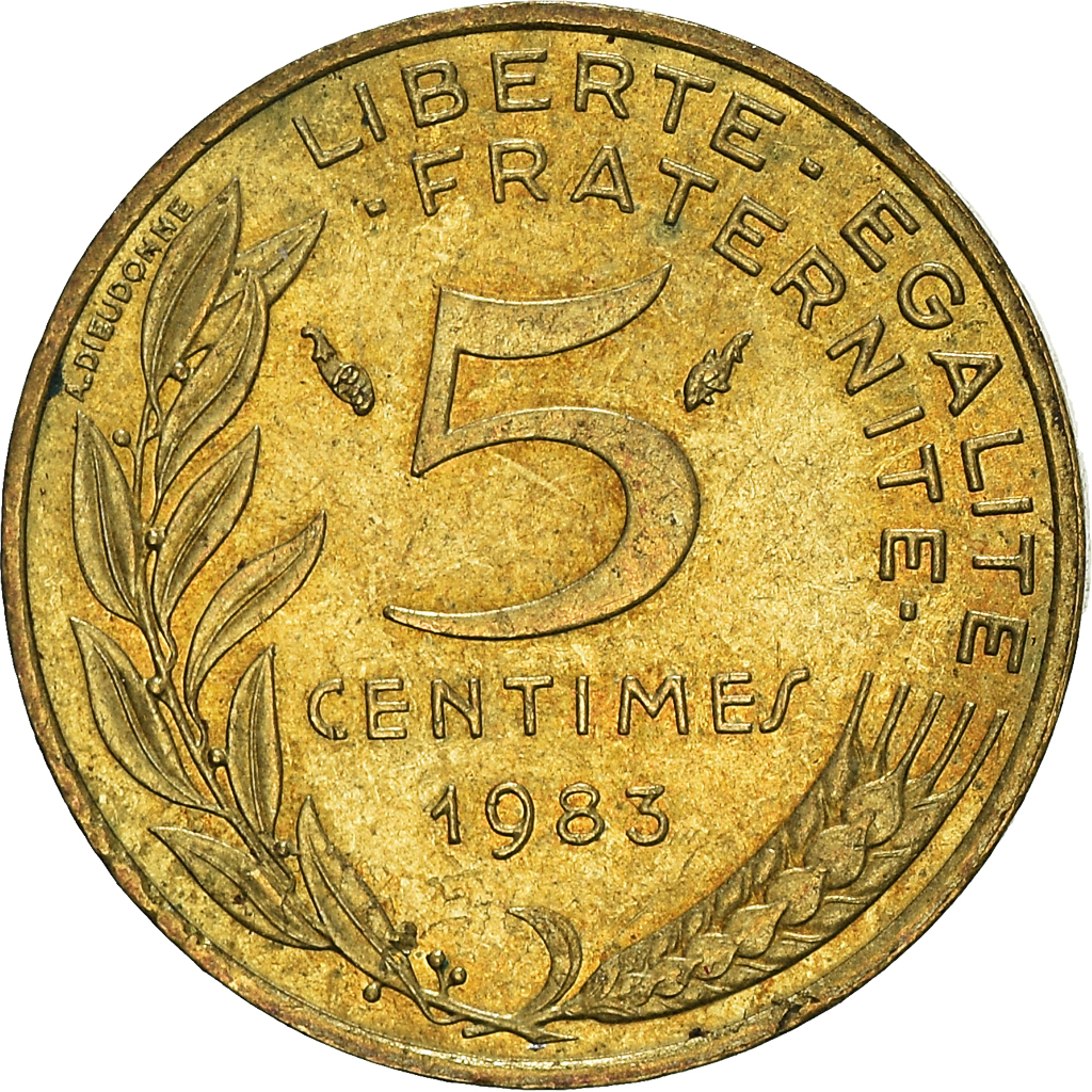 Moneda, Francia, 5 Centimes, 1983