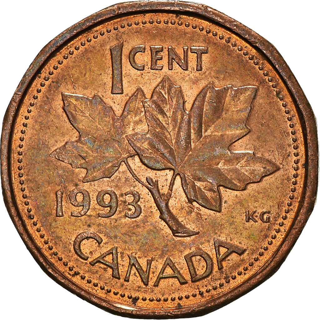Moneda, Canadá, Cent, 1993