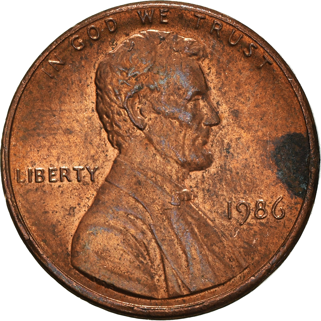 Moneda, Estados Unidos, Cent, 1986