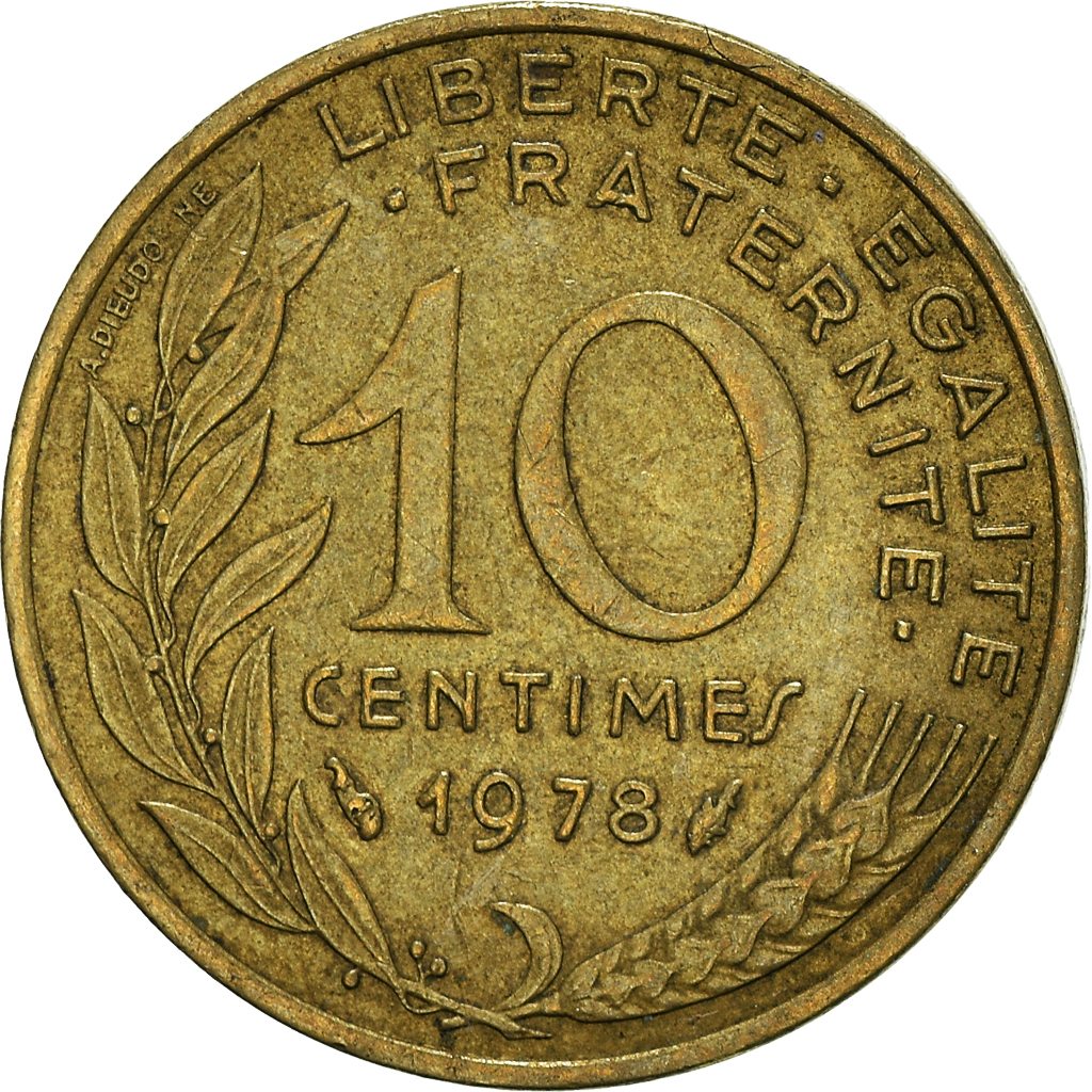Moneda, Francia, 10 Centimes, 1978