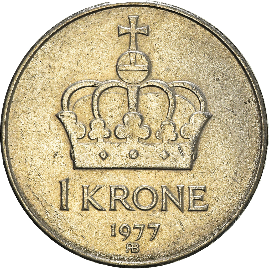 Moneda, Noruega, Krone, 1977
