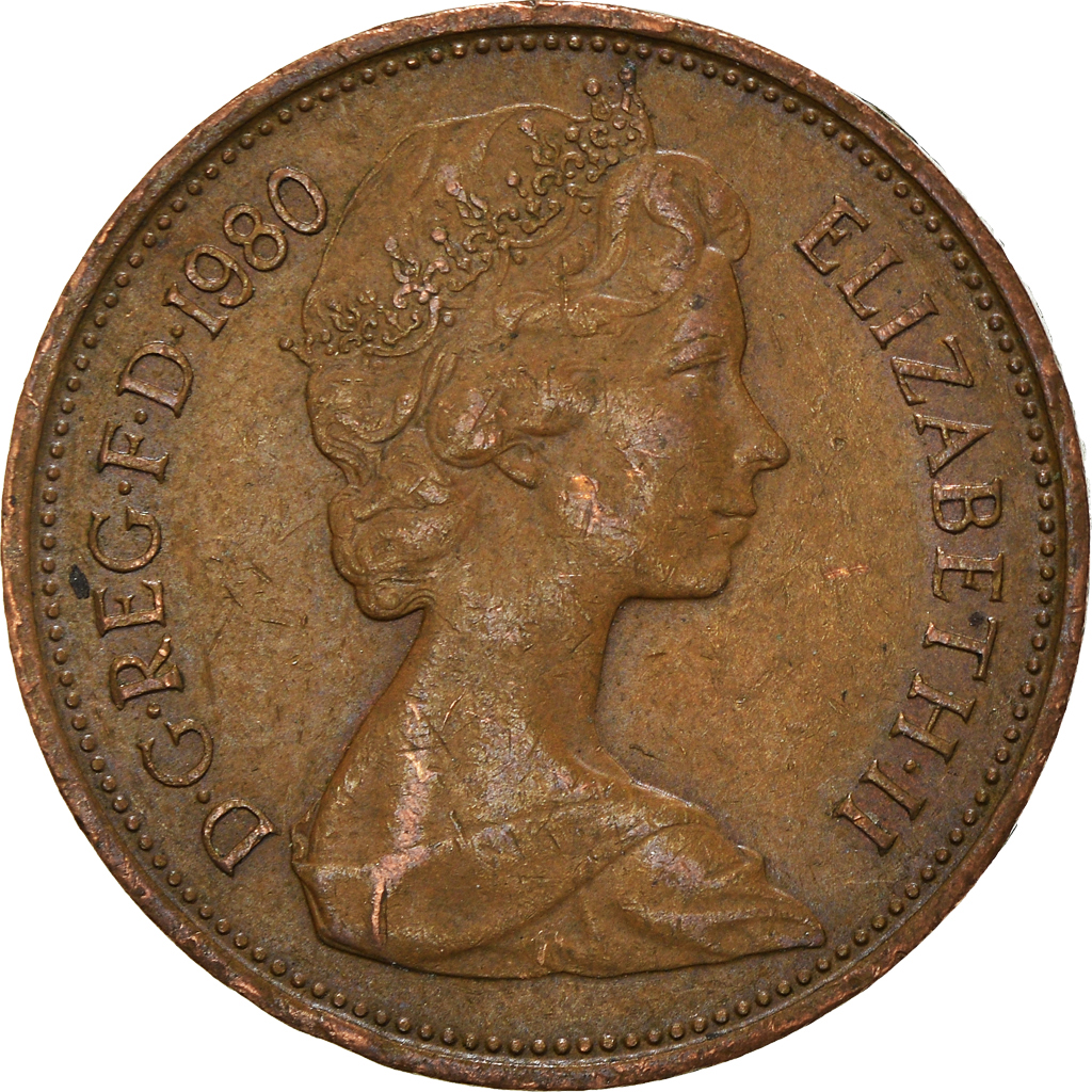 Moneda, Gran Bretaña, 2 New Pence, 1980