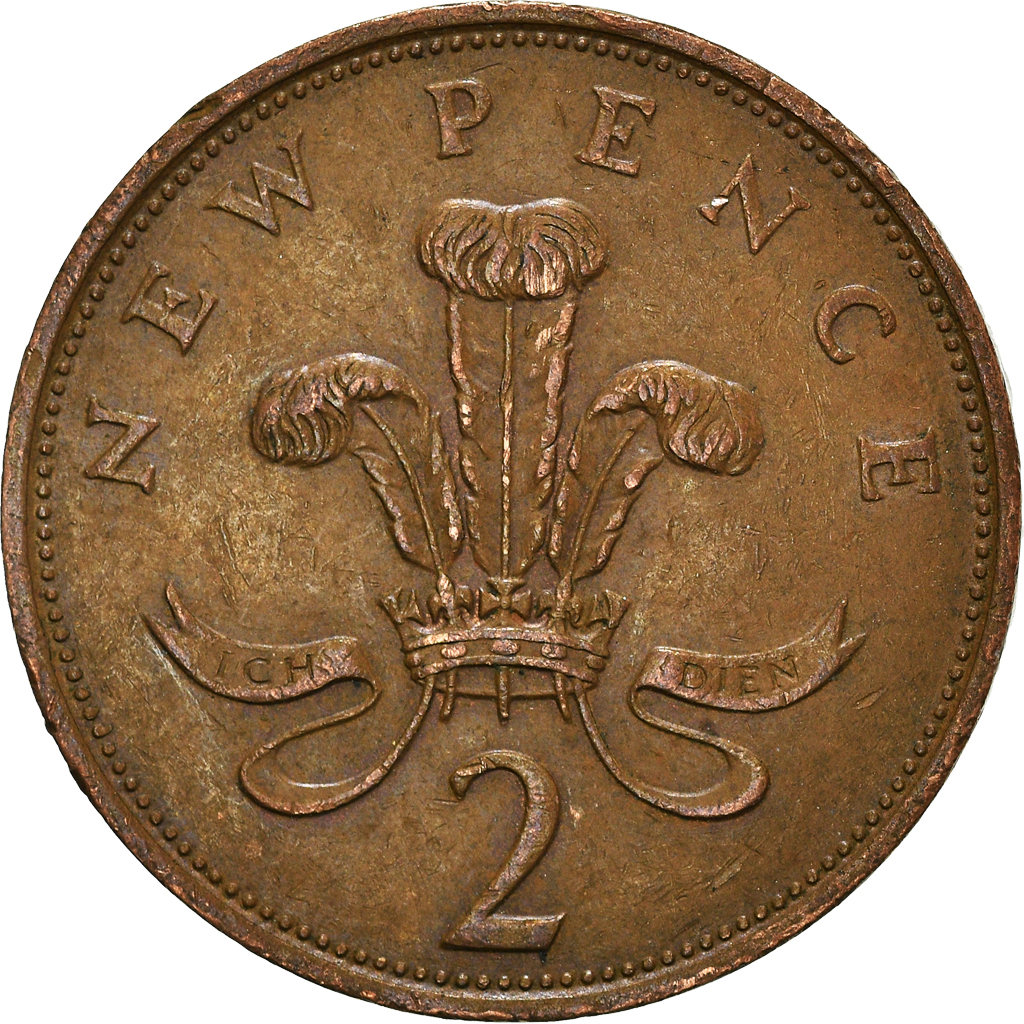 Moneda, Gran Bretaña, 2 New Pence, 1980