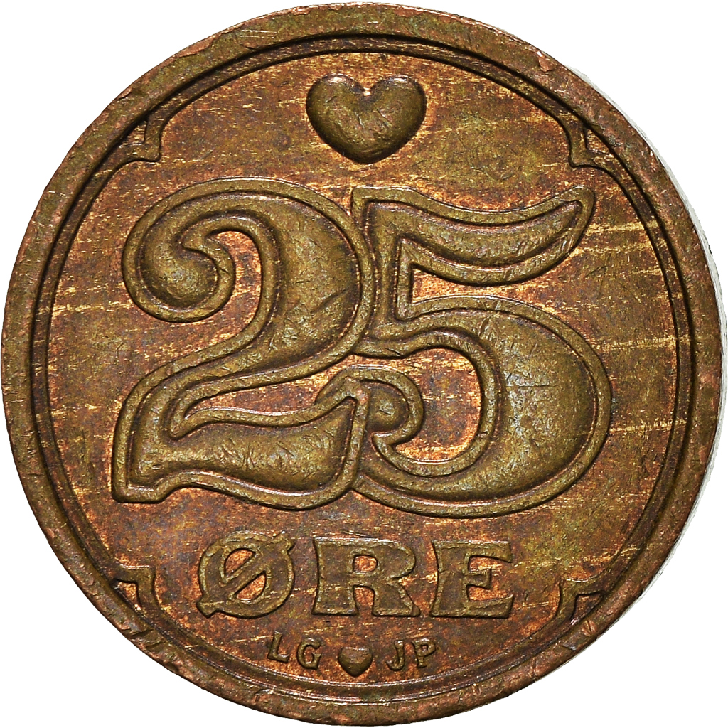 Moneda, Dinamarca, 25 Öre, 1996