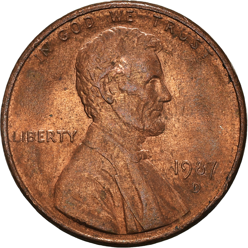 Moneda, Estados Unidos, Cent, 1987