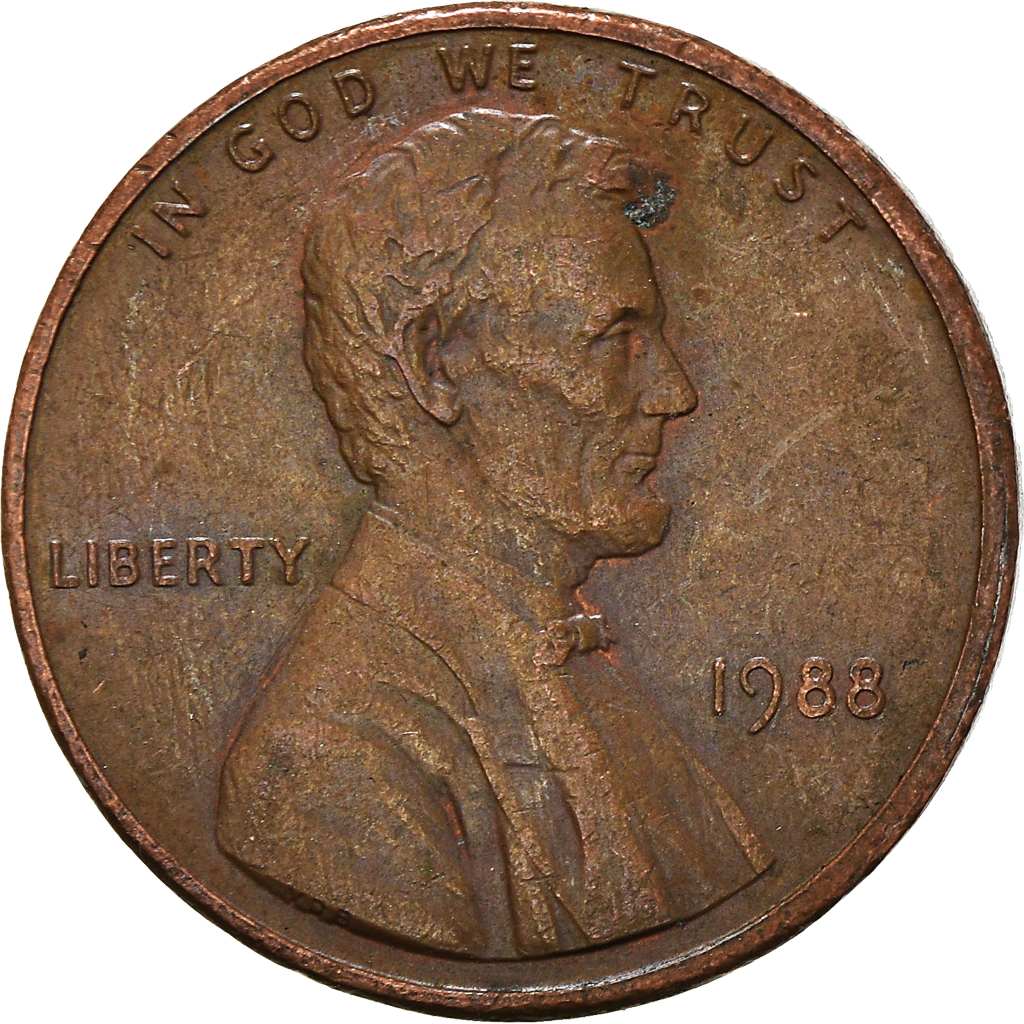 Moneda, Estados Unidos, Cent, 1988