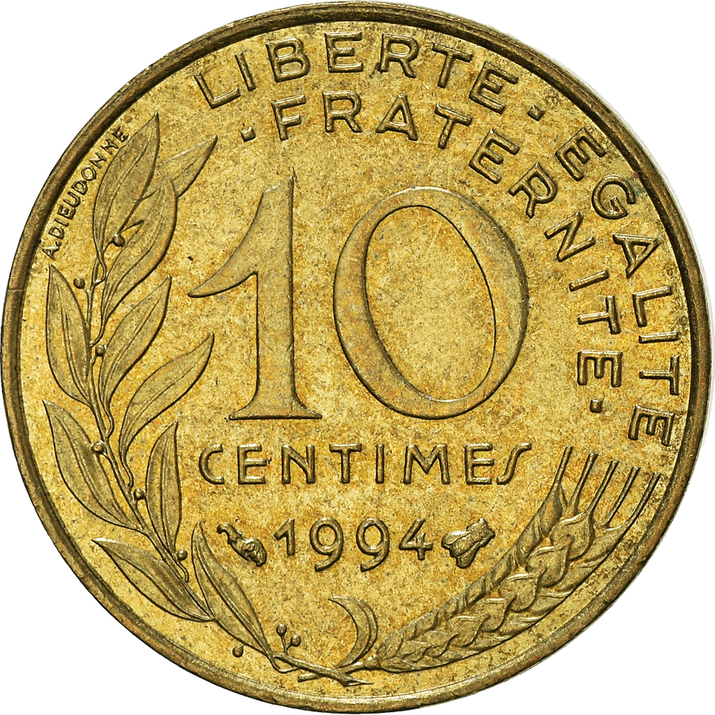 Moneda, Francia, 10 Centimes, 1994