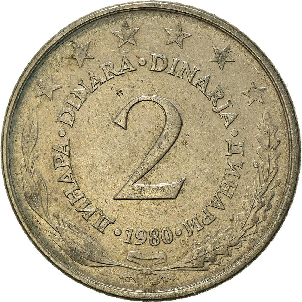 Moneda, Yugoslavia, 10 Dinara, 1980
