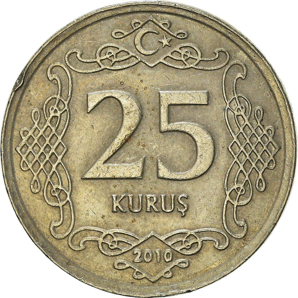 Moneda, Turquía, 25 Kurus, 2010