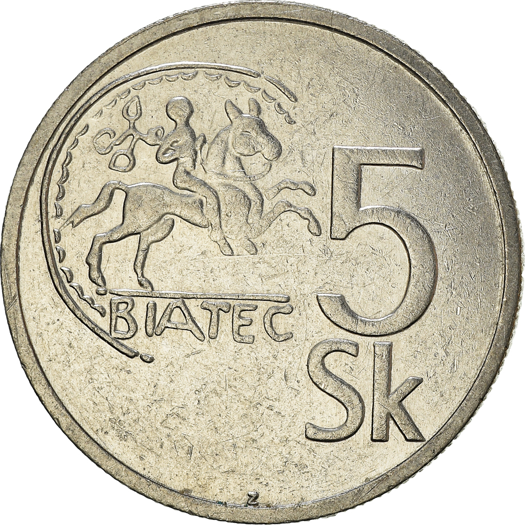 Moneda, Eslovaquia, 5 Koruna, 1993