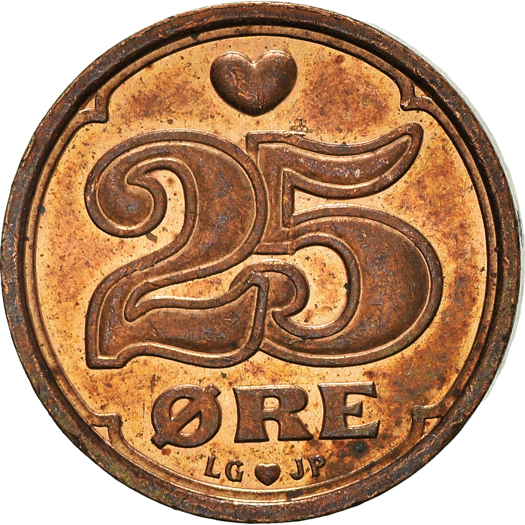 Moneda, Dinamarca, 25 Öre, 2001