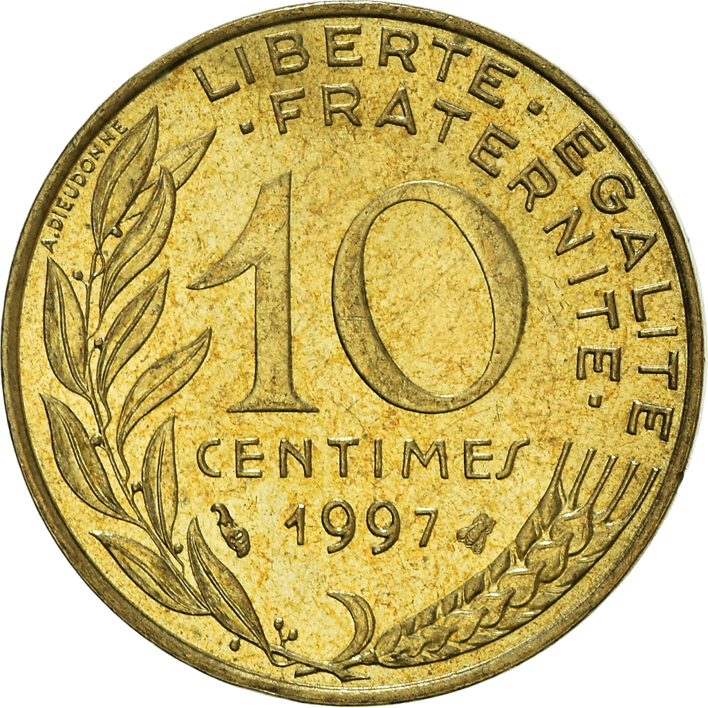 Moneda, Francia, 10 Centimes, 1997