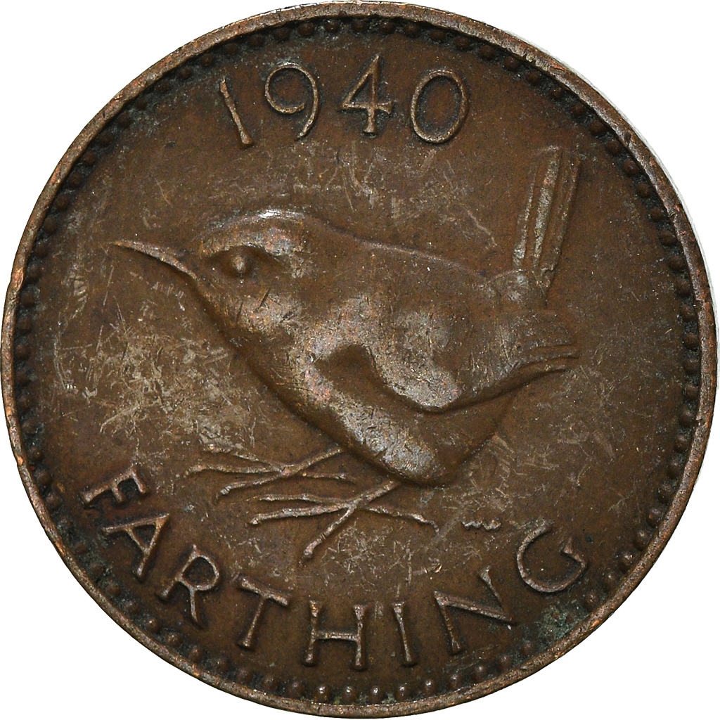 Moneda, Gran Bretaña, Farthing, 1940