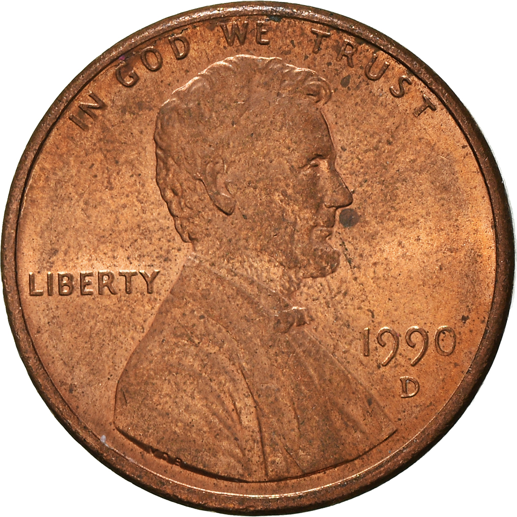 Moneda, Estados Unidos, Cent, 1990