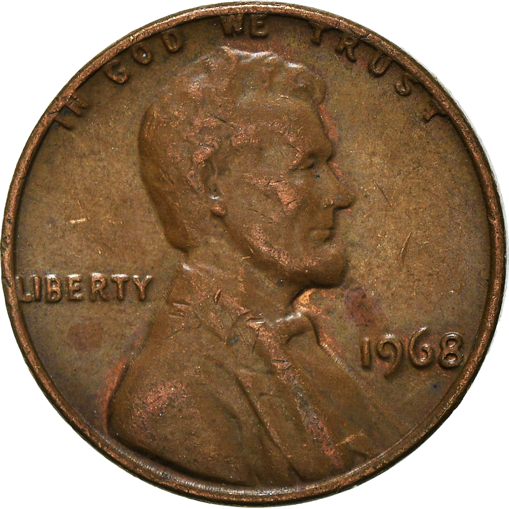 Moneda, Estados Unidos, Cent, 1968