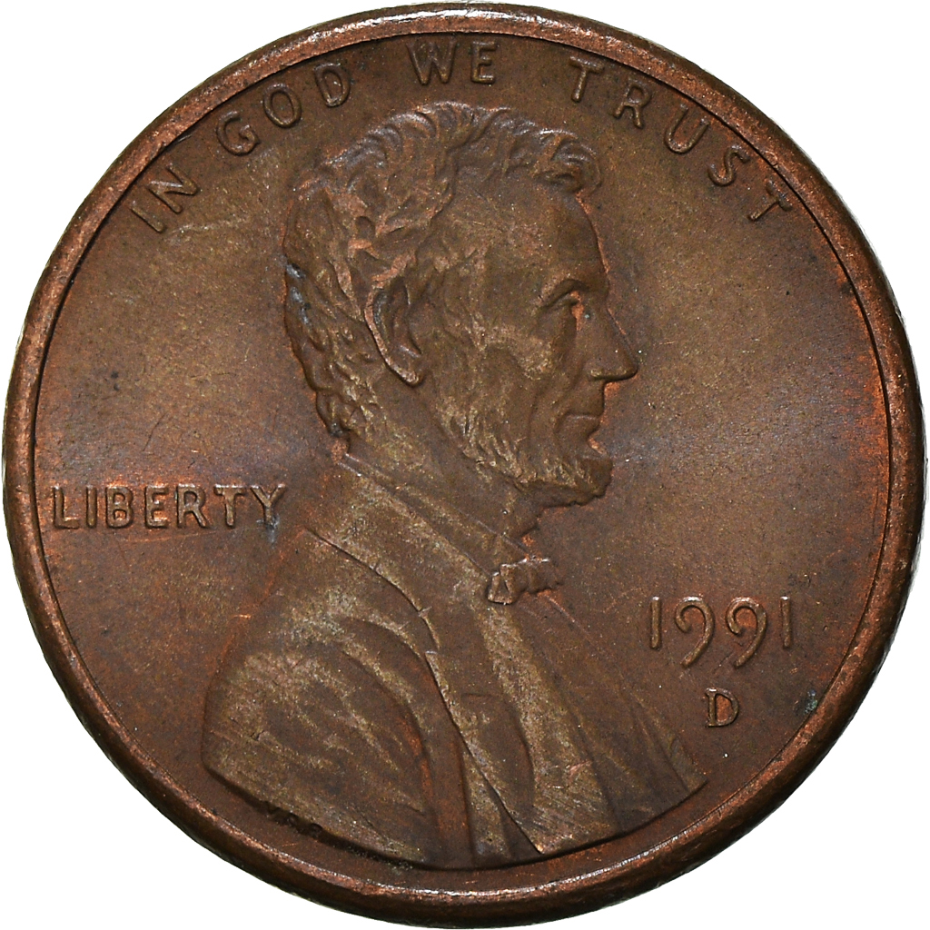 Moneda, Estados Unidos, Cent, 1991