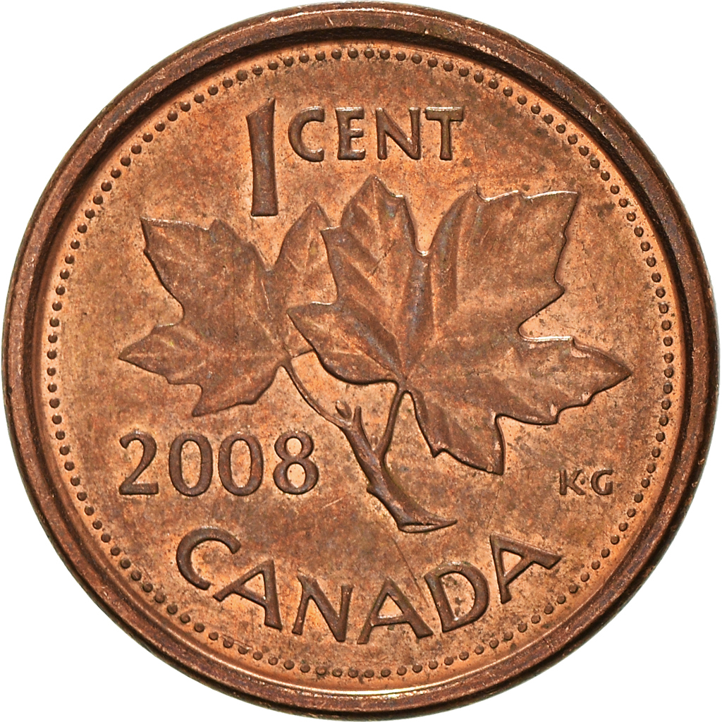 Moneda, Canadá, Cent, 2008