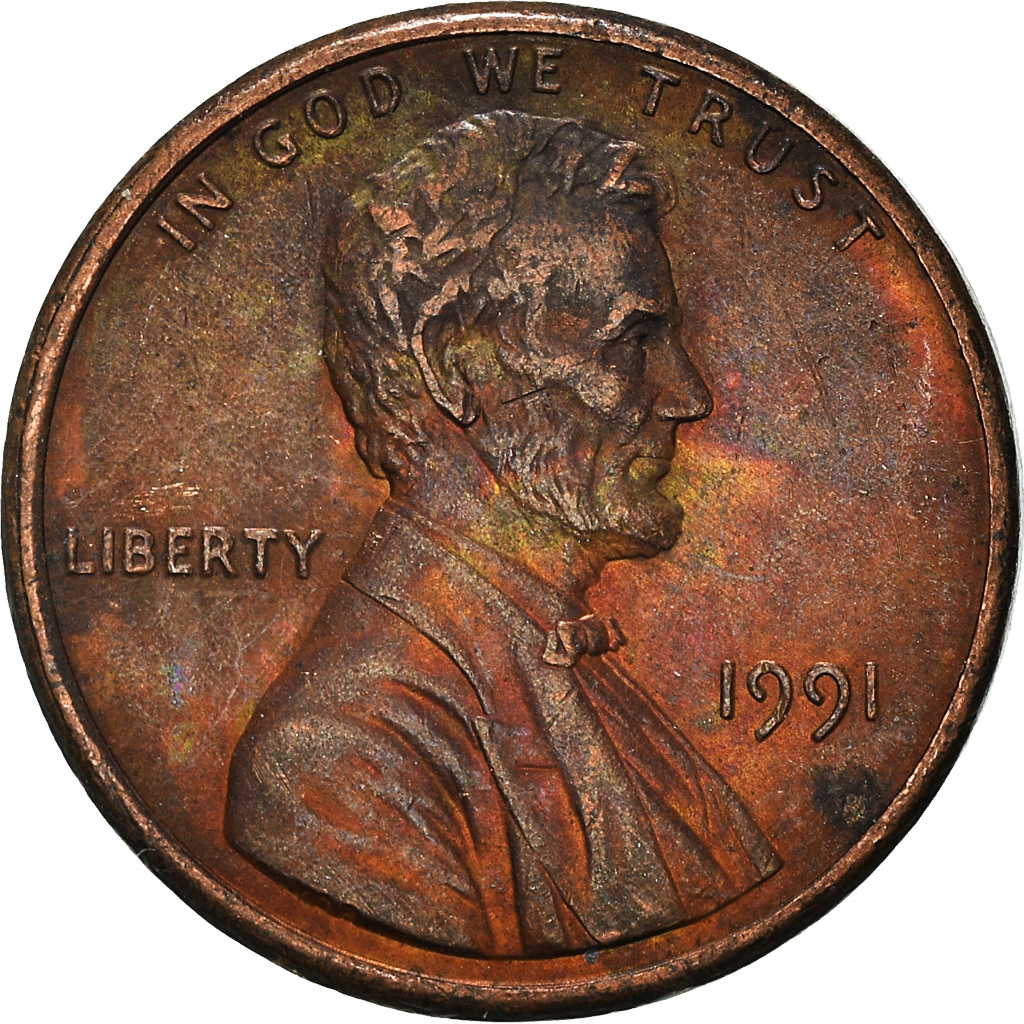 Moneda, Estados Unidos, Cent, 1991