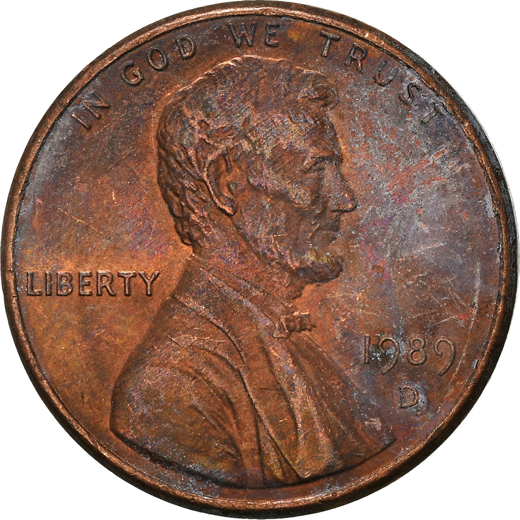 Moneda, Estados Unidos, Cent, 1989