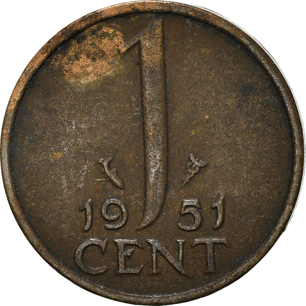 Moneda, Países Bajos, Cent, 1951