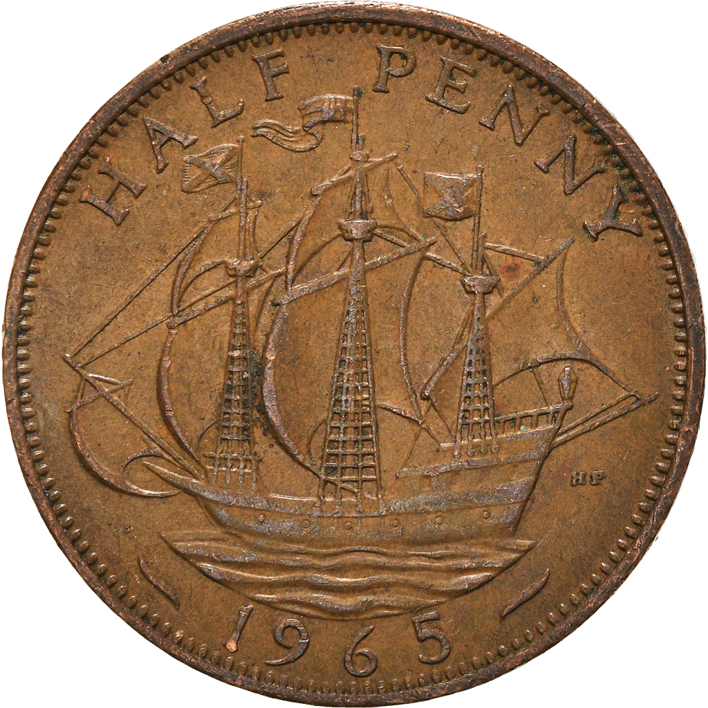 Moneda, Gran Bretaña, 1/2 Penny, 1965