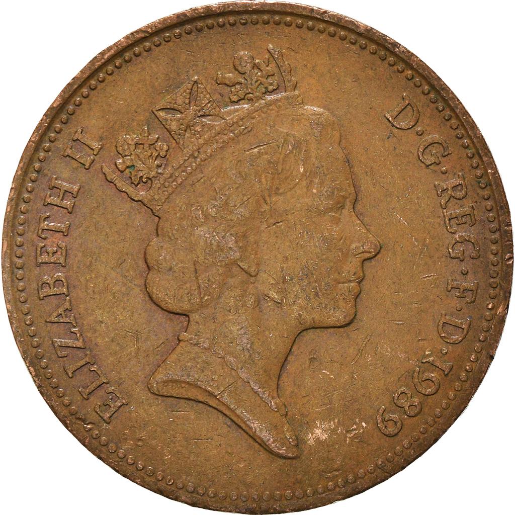 Moneda, Gran Bretaña, 2 Pence, 1989