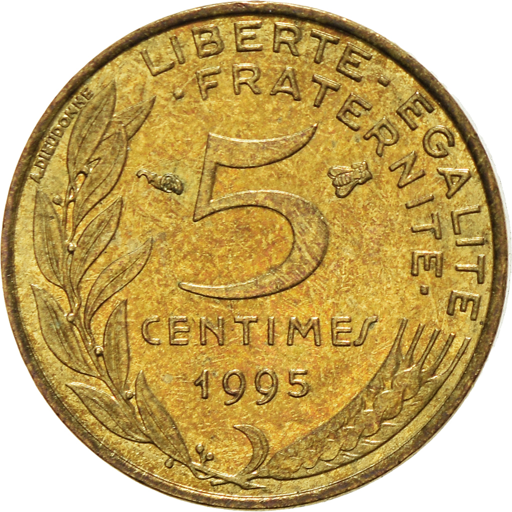 Moneda, Francia, 5 Centimes, 1995
