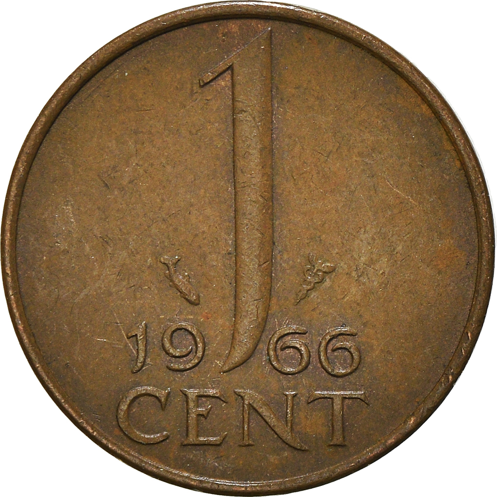 Moneda, Países Bajos, Cent, 1966