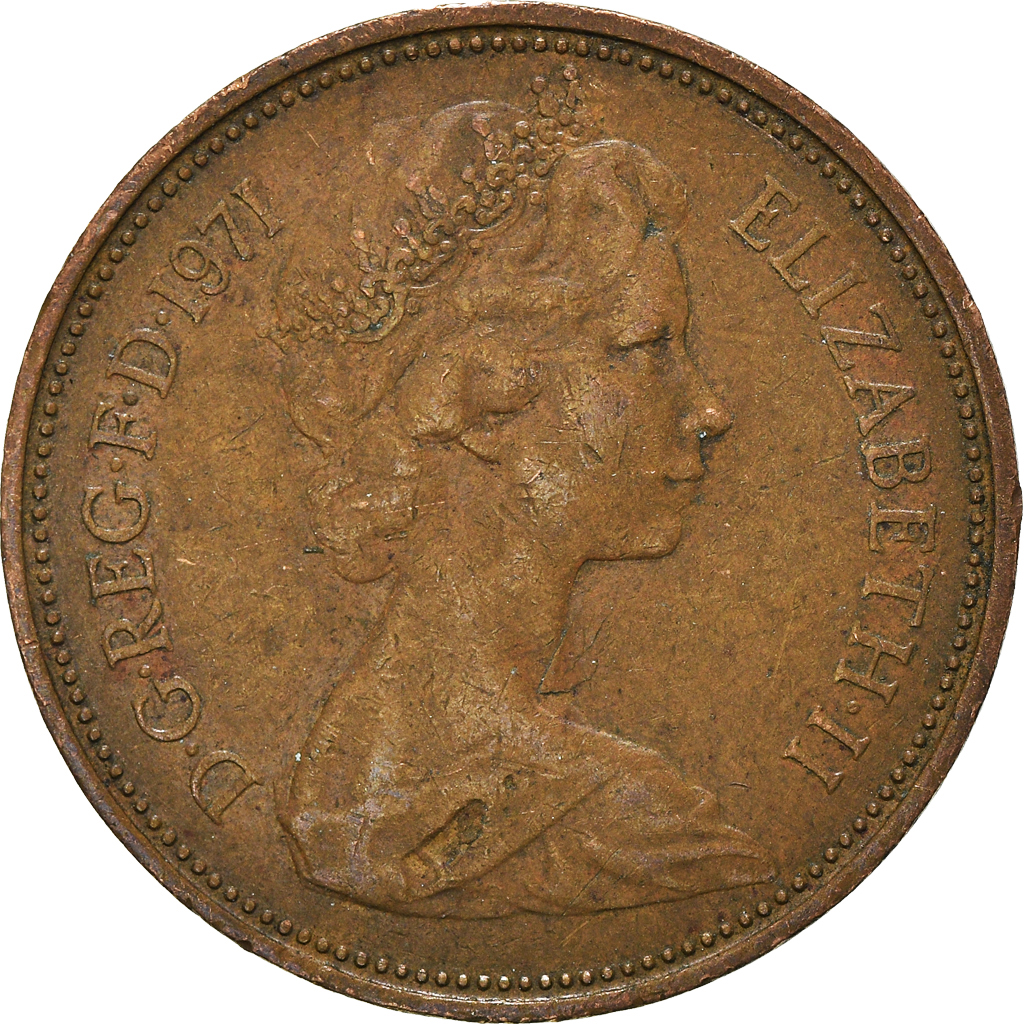 Moneda, Gran Bretaña, 2 New Pence, 1971